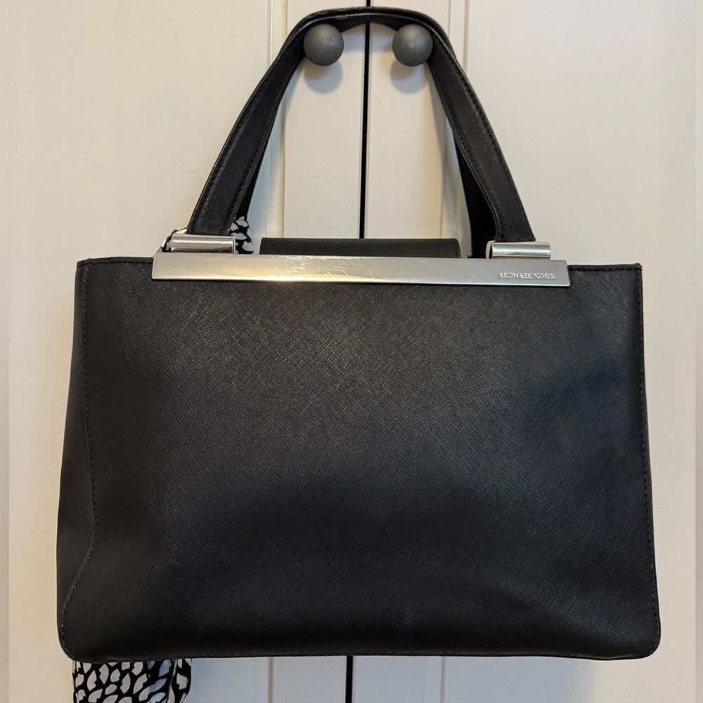 Michael Kors Black Tote with Silver Hardware